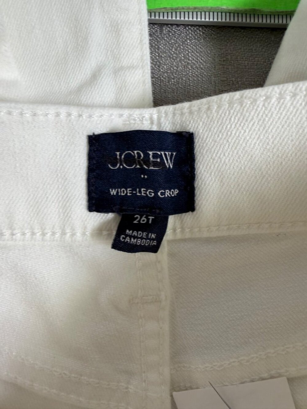 J.Crew Womens White Wide-Leg Crop Jeans Raw Hem 26 Tall Boho Neutral Preppy - Picture 3 of 14